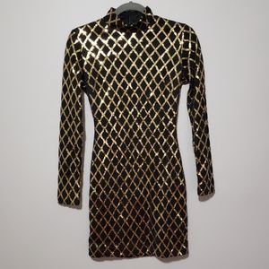 Black Dress with Gold Sequins